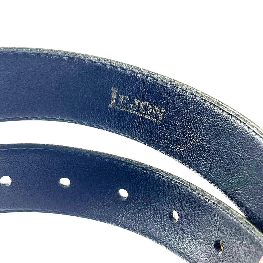 Lejon Vintage Women's‎ Belt Sage Green Alligator Grain Steerhide USA Made Sz M